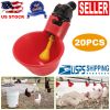 20 Pack Chicken Waterer Automatic Poultry Waterer Chicken Drinker Cups w/Mounting Joint  for Chicken Poultry