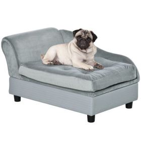 PawHut Luxury Fancy Dog Bed for Small Dogs with Hidden Storage, Small Dog Couch with Soft 3" Foam, Dog Sofa Bed, Cushy Dog Bed