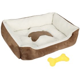 Pet Dog Bed Soft Warm Fleece Puppy Cat Bed Dog Cozy Nest Sofa Bed Cushion Mat For S/M Dog (Option: Brown_XXL)