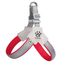 Pet Dog Cat Harness, Pet Harness With LeashSet, Adjustable Puppy Harness ComfortableReflective Easy Control Dog With Leather Leash,.No-Pull No Choke P (Option: Red-S)